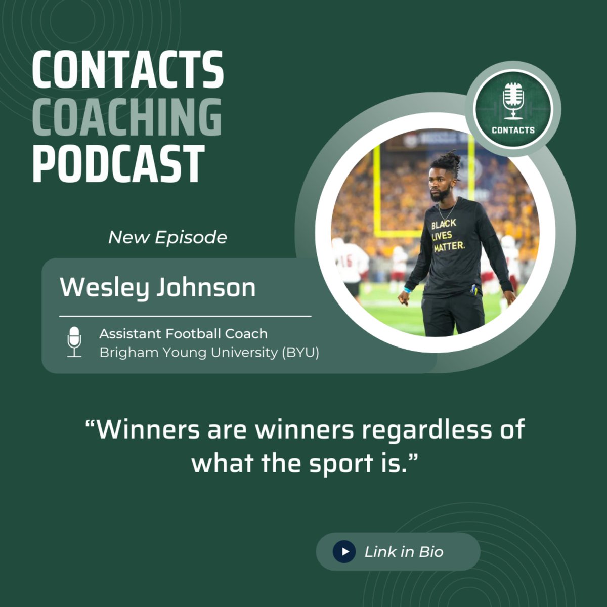 🎙️ New episode with BYU football coach, Wesley Johnson.  Check it out now! #CoachingJourney

@wescoast8 @wes_coast @byufootball @johnjdevine @ksbwdrea

Full Episode: linktr.ee/contactspodcast