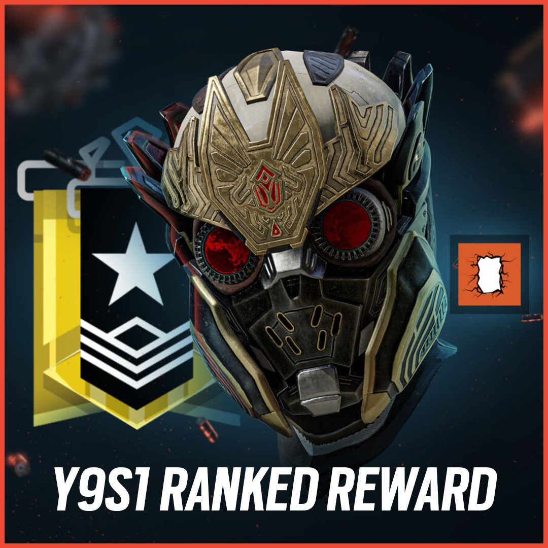 Rainbow6Game's tweet image. More Ranked Rewards! 🎁 
🥇 MEDAL Reach Gold I in Operation Deadly Omen and you'll get this headgear for Thermite.

🗨️ Which uniforms would you pair with this?
