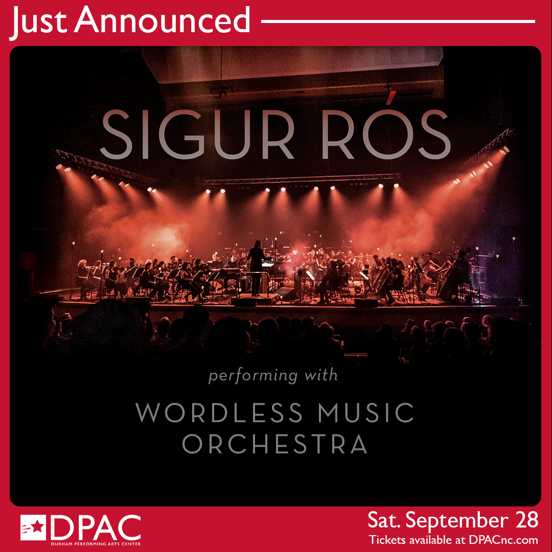 🚨 Just Announced 🚨 Sigur Rós will be in Durham on Saturday September 28, performing with a full orchestra, songs from their new album and catalogue. Sign up at presale.sigurros.com to get early access to tickets. Tickets go on sale next Friday, March 8th at 10:00 AM.