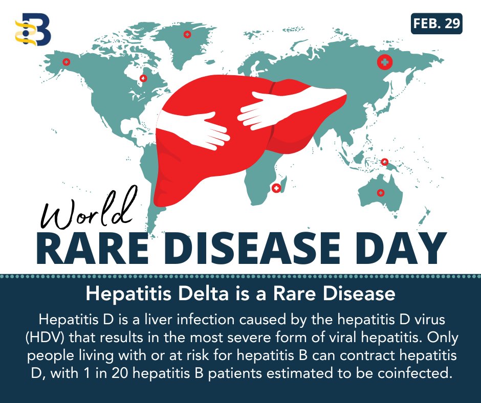 On #RareDiseaseDay we are highlighting hepatitis D. Only those already living with or at high risk for hep B can get #hepdelta. Coinfections raise the risk of liver cancer as they are more severe than hep B alone. You can prevent hep D by getting the hep B vaccine

#GetVaxed4HepB