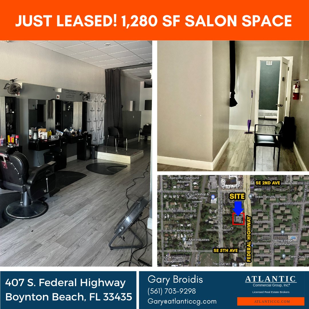 JUST LEASED! Located directly on Federal Highway and between Woolbright Road and Ocean Avenue in Boynton Beach.

#realestate2024 #southfloridarealty #propertiesforlease
#commercialrealestatelife #palmbeachcountyflorida