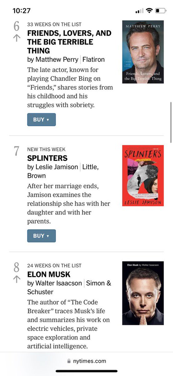 ✨SPLINTERS is #7 on the NYT bestseller list!!!!! Touched down in Iowa to this news as if I were traveling back in time to deliver it to a former version of myself ✨