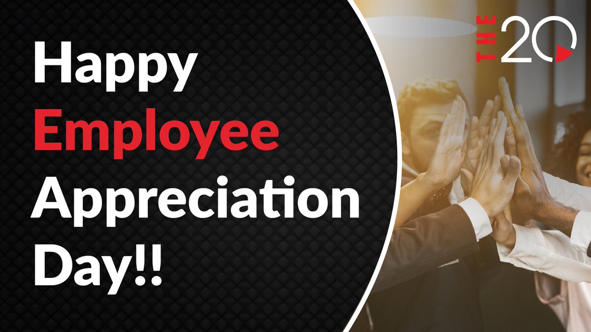 Happy Employee Appreciation Day to the incredible team that makes everything possible! Your dedication, passion, and hard work are truly appreciated every single day. Thank you for all that you do! 🌟 

#The20strong #EmployeeAppreciationDay