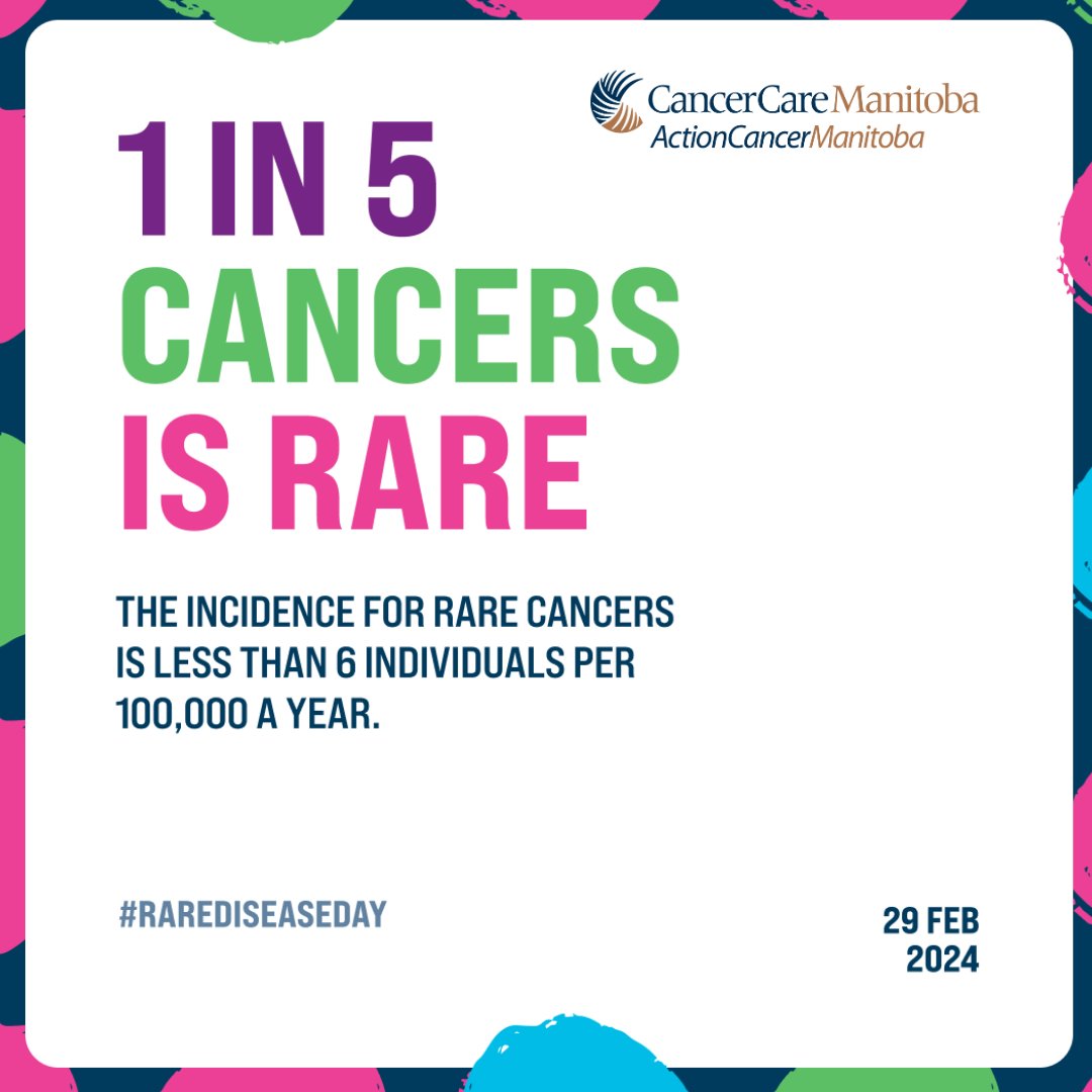 Today is #RareDiseaseDay Approximately 20% of new cancer cases in Canada are classified as rare cancers. Let's recognize and support those affected and their families as they navigate their cancer journey. #RareCancer