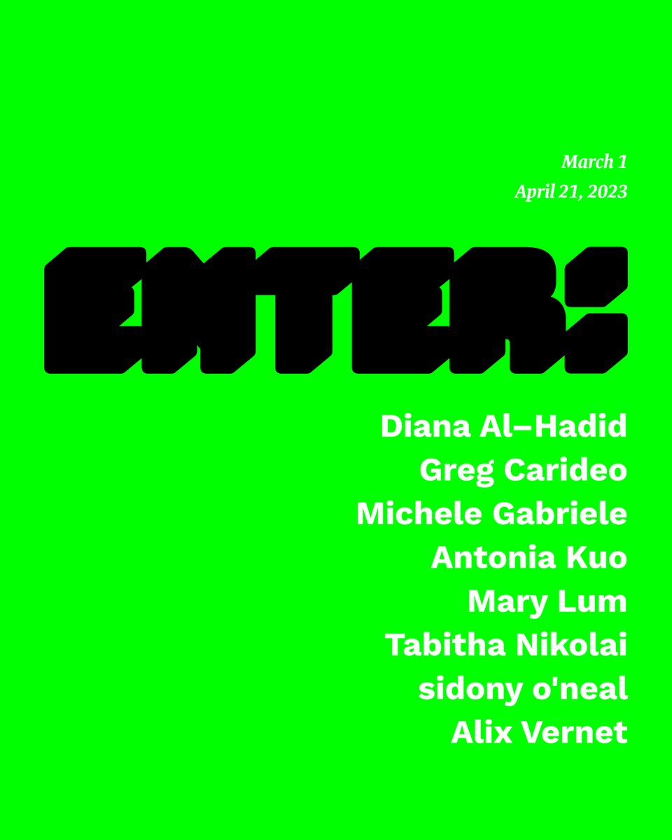 📣 Exciting news! Our new exhibition 𝙀𝙉𝙏𝙀𝙍: is open from March 1 to April 21, 2024! Join us for the reception on Friday, March 1 from 5:00 – 8:00pm at ICA. loom.ly/A6-gNEE