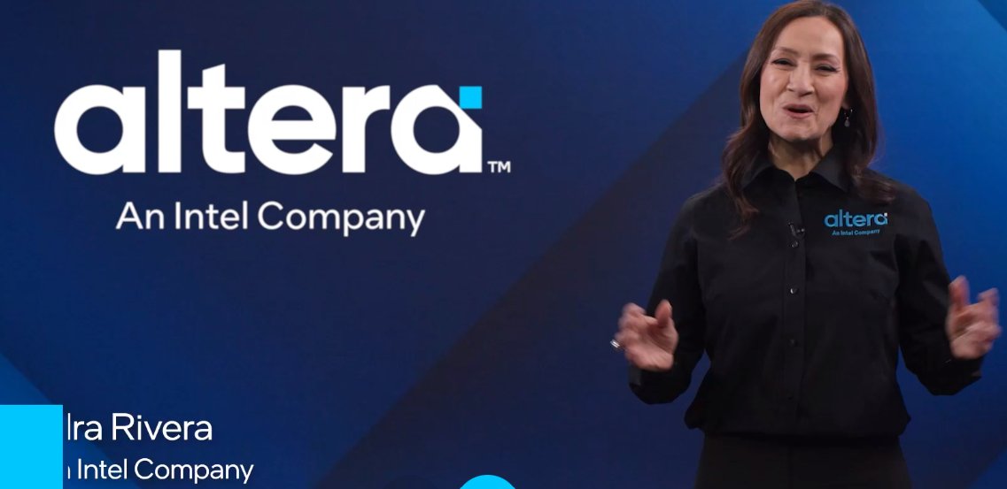 And they're back! @Intel is now launching its @Altera brand with Sandra Rivero, its new CEO. #FPGA are still important for many industries and markets, and its a growth market.