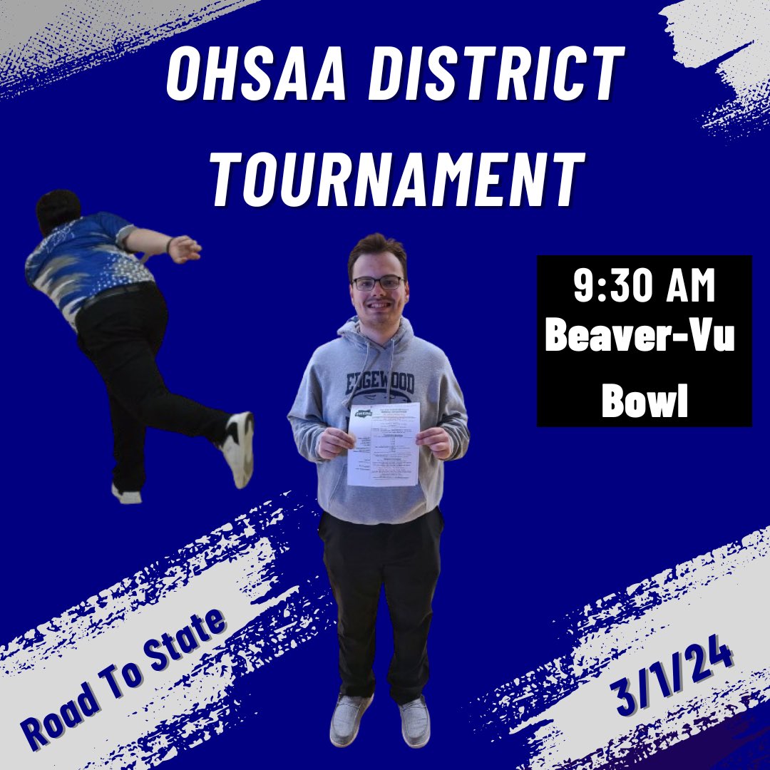 We’re under 24 hours from the OHSAA District Tournament! Come up to Beaver-Vu Bowl to watch Michael compete.

ohsaa.org/tickets

#OneMission

 <a href="/TheEdgeAthletic/">TheEdge_Athletics</a> <a href="/CincyBowling/">Cincy Bowling</a> <a href="/SWBLSPORTS/">Southwestern Buckeye League</a> @BCHSSReport <a href="/SWOSportsDaily/">Southwest Ohio Sports Daily</a>