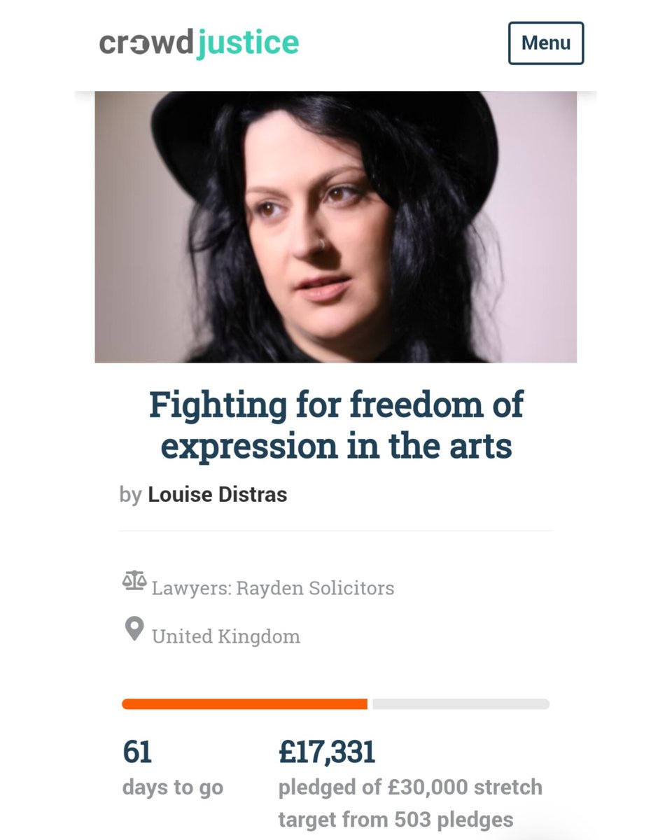 Thanks to all who understand what despicable shit I'm dealing with and thanks for supporting my legal costs the best you can. I'm forever grateful to have such a fabulous army of angry women fighting my corner with me. We've just hit almost 60% of my stretch target but there's