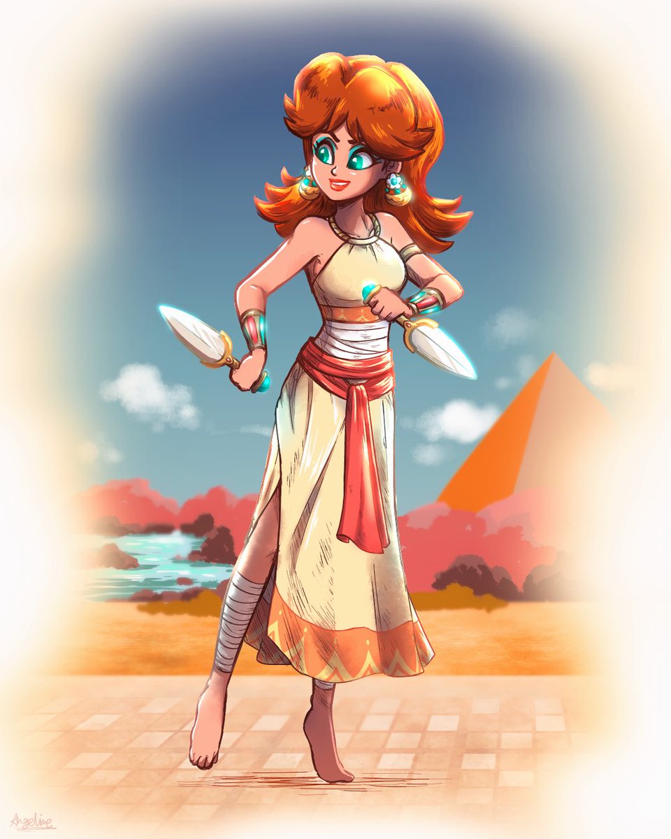 I just wanted to redraw art from last year a bit properly. Fandesigns for different Sarasaland Cultures? Daisy Style of course! 🌼 #PrincessDaisy #SuperMarioBros #Nintendo #art #twitterart #fanart #digitalart #medibang