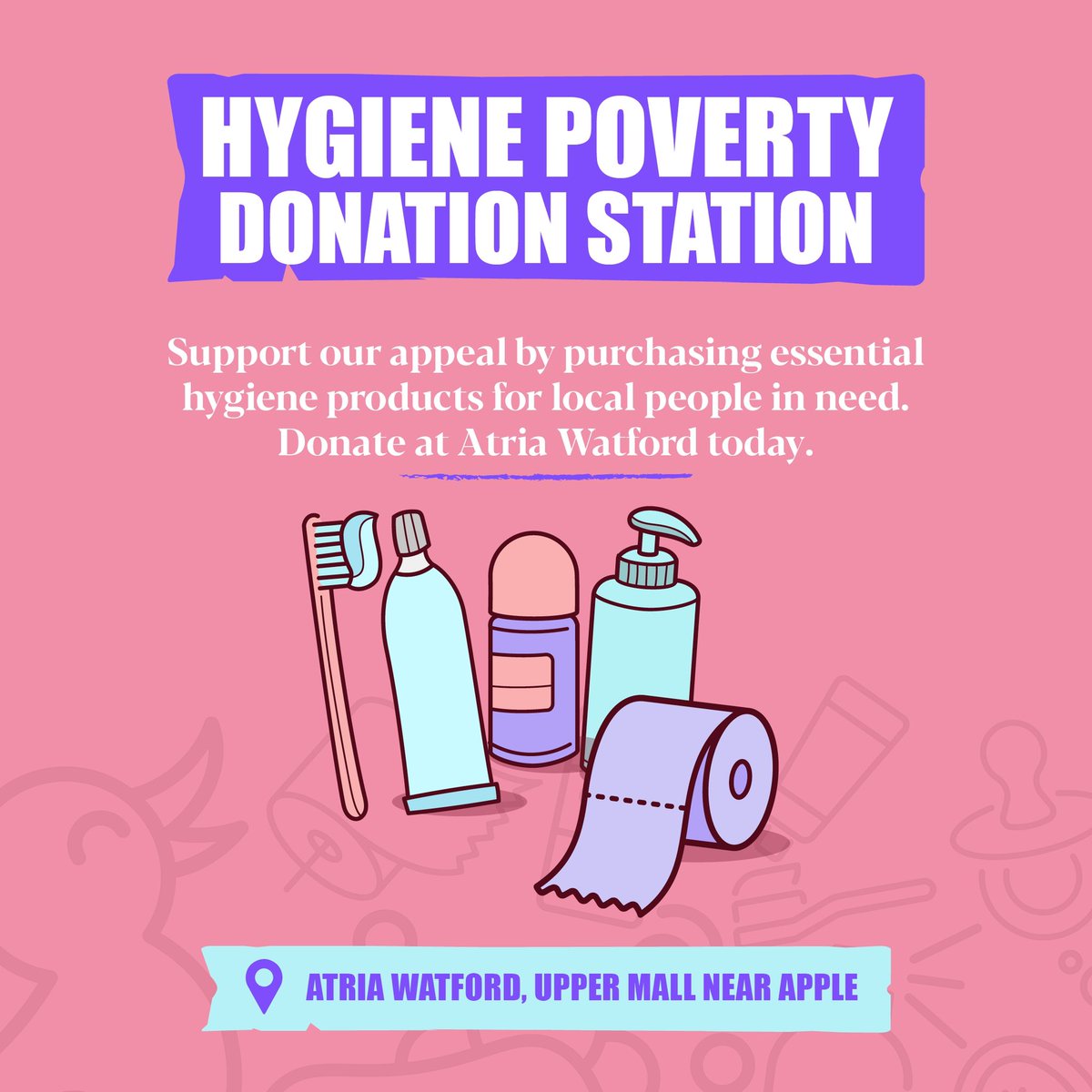 🚿 Hygiene Poverty Donation Station - A great initiative introduced by @atriaWatford 🧴 Drop off your donations on the upper mall of their shopping centre 🔗 atriawatford.com/news/hygiene-p…