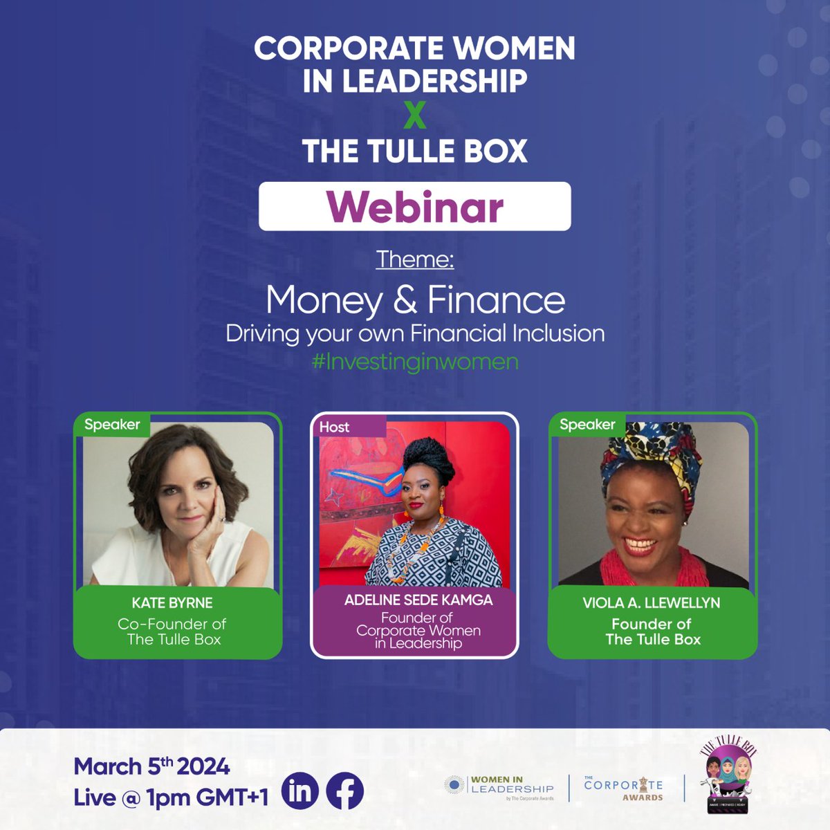 𝐉𝐨𝐢𝐧 𝐮𝐬 𝐚𝐭 𝐩𝐫𝐞𝐜𝐢𝐬𝐞𝐥𝐲 𝟏 𝐏𝐌 𝐆𝐌𝐓+𝟏 for an enlightening and empowering webinar experience. #FinancialEmpowerment #TheTulleBox #OwnYourFuture #FinancialInclusion #cwils2024