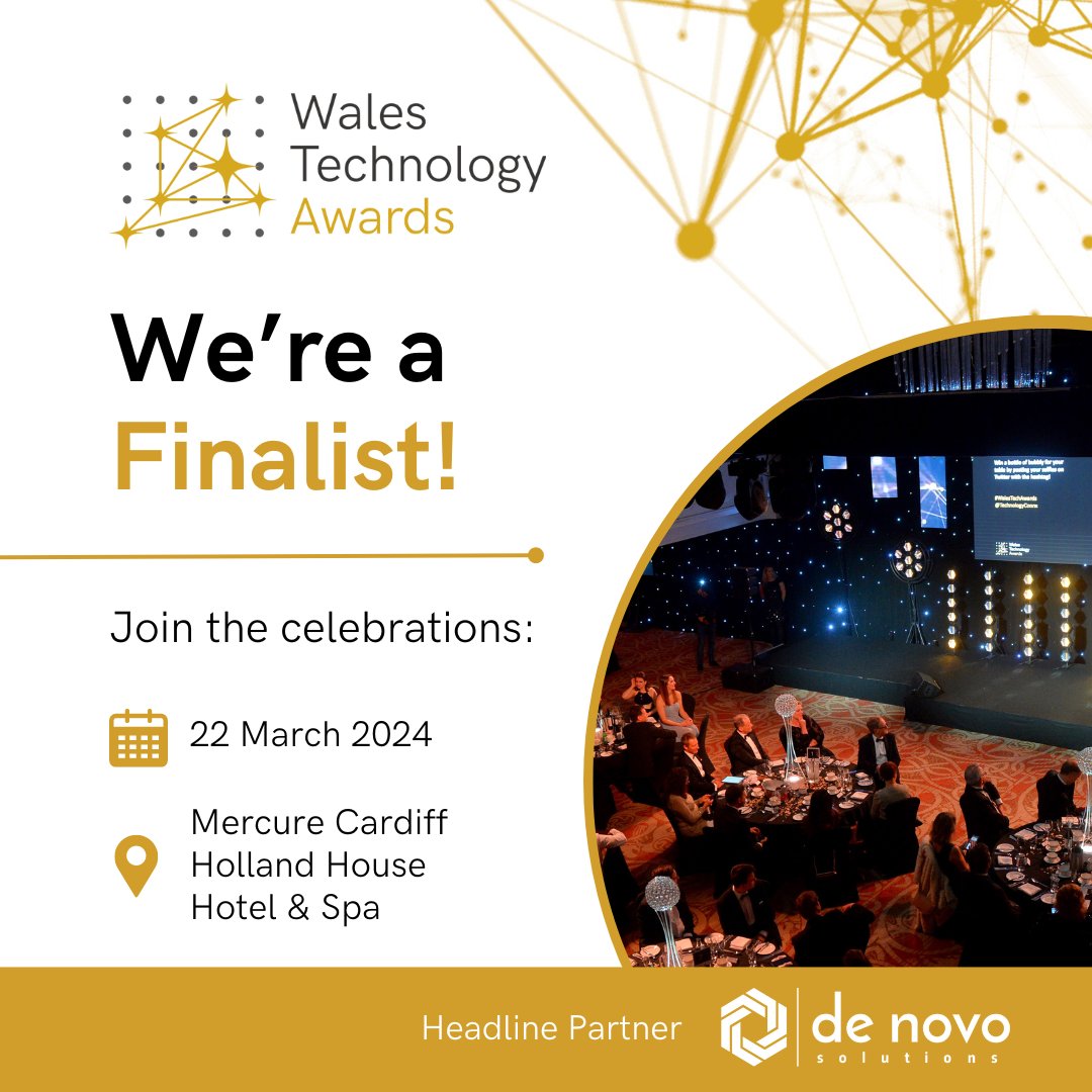 We're truly honoured to be finalists in the #WalesTechnologyAwards for 'Best #DigitalTransformation'! Grateful to the judges for validating our journey of innovative thinking & technical excellence.  Looking forward to celebrating with all the finalists on 22nd March in Cardiff!