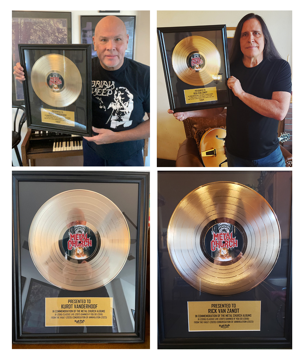 Rick and I with our commemorative Metal Church plaques, compliments of our good friends at Rat Pak Records! Looking forward to writing some new metal music with Rick in the very near future! #RatPakRecords