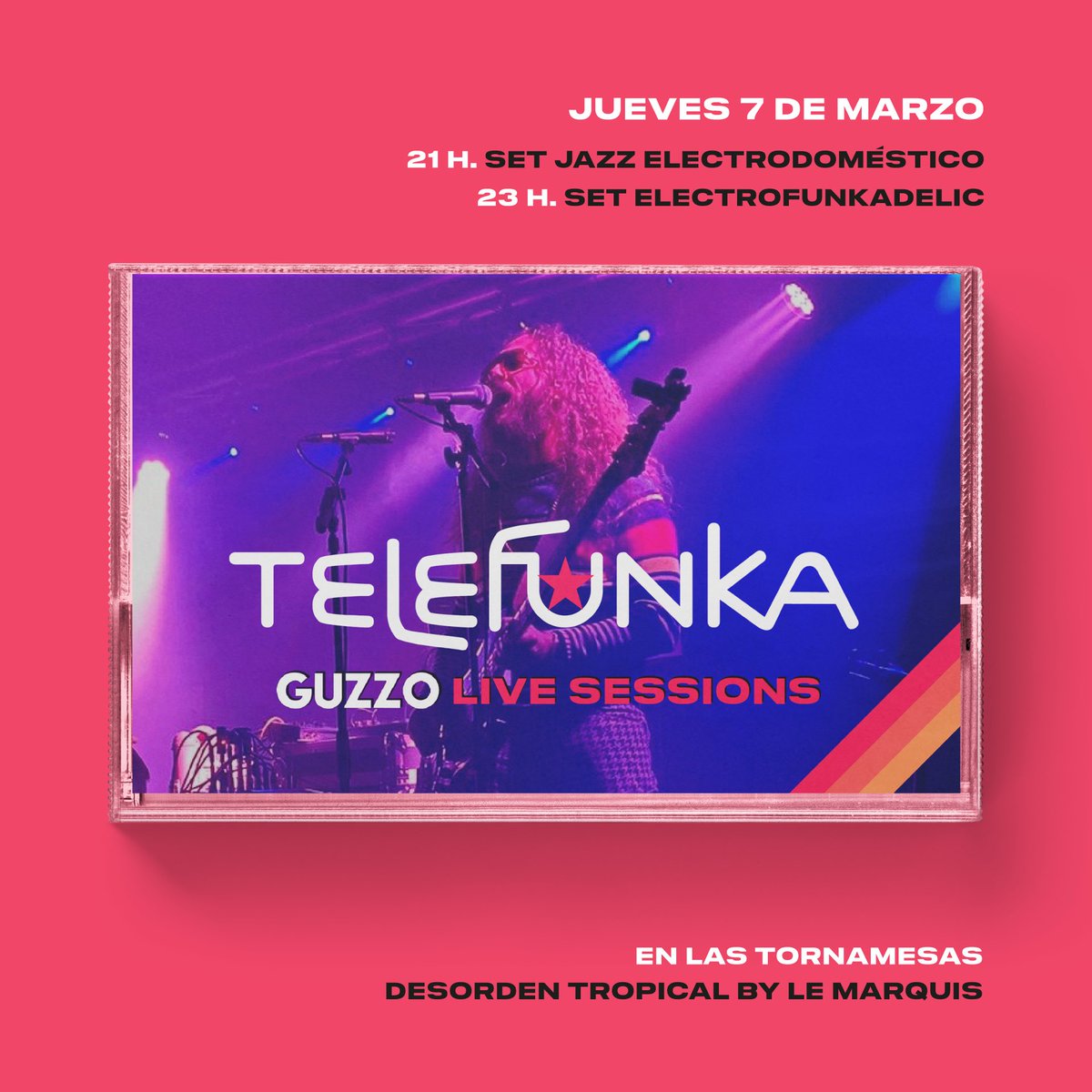 Telefunka en Guzzo Barcelona.
Jueves 7 de marzo. 21:00 hrs.
Gratis si vienes a cenar o 10€ con bebida de tu elección.