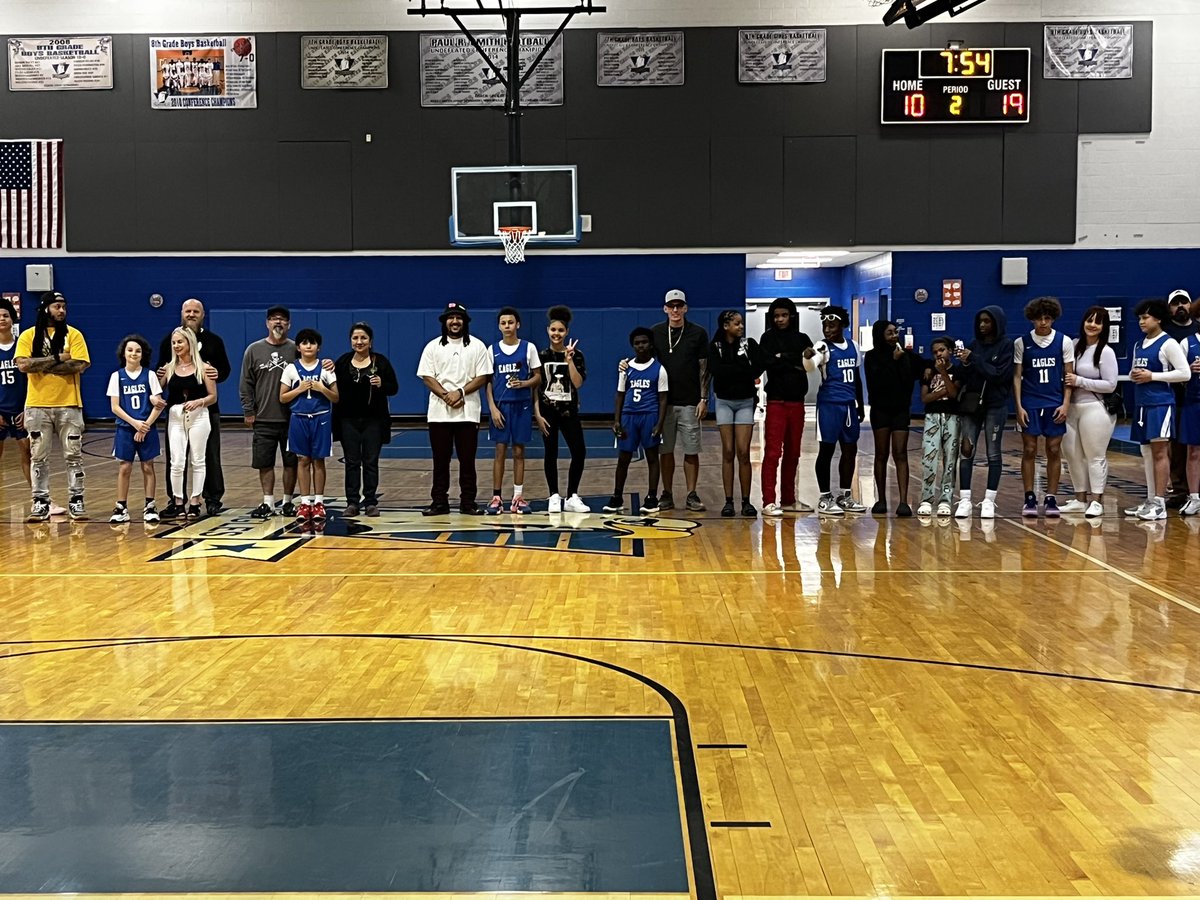 Congratulations 8th grade basketball players on a great last season with us! #soarabove