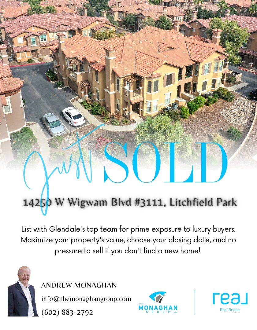 Congrats, Robert and Mary, on selling your beautiful home! 🏡✨ Your trust made this journey special. Welcome, new homeowners! 🏡✨

#TheMonaghanGroup #arizonahomes #arizonarealestate #RealBroker #LitchfieldParkaz #dreamhome #homesold #JustSoldHome #justsold #CelebratingSuccess