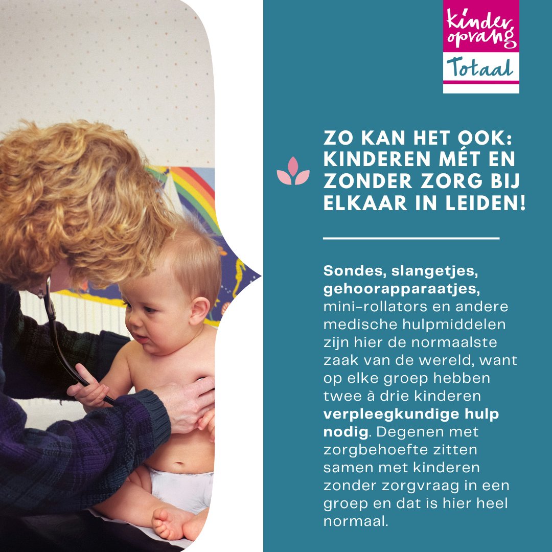 Sondes, slangetjes, gehoorapparaatjes en andere medische hulpmiddelen zijn op een kleine boerderij Leiden de normaalste zaak van de wereld. Degenen met zorgbehoefte zitten samen met kinderen zonder zorgvraag in een groep en dat is hier heel normaal. kinderopvangtotaal.nl/kinderen-met-e…