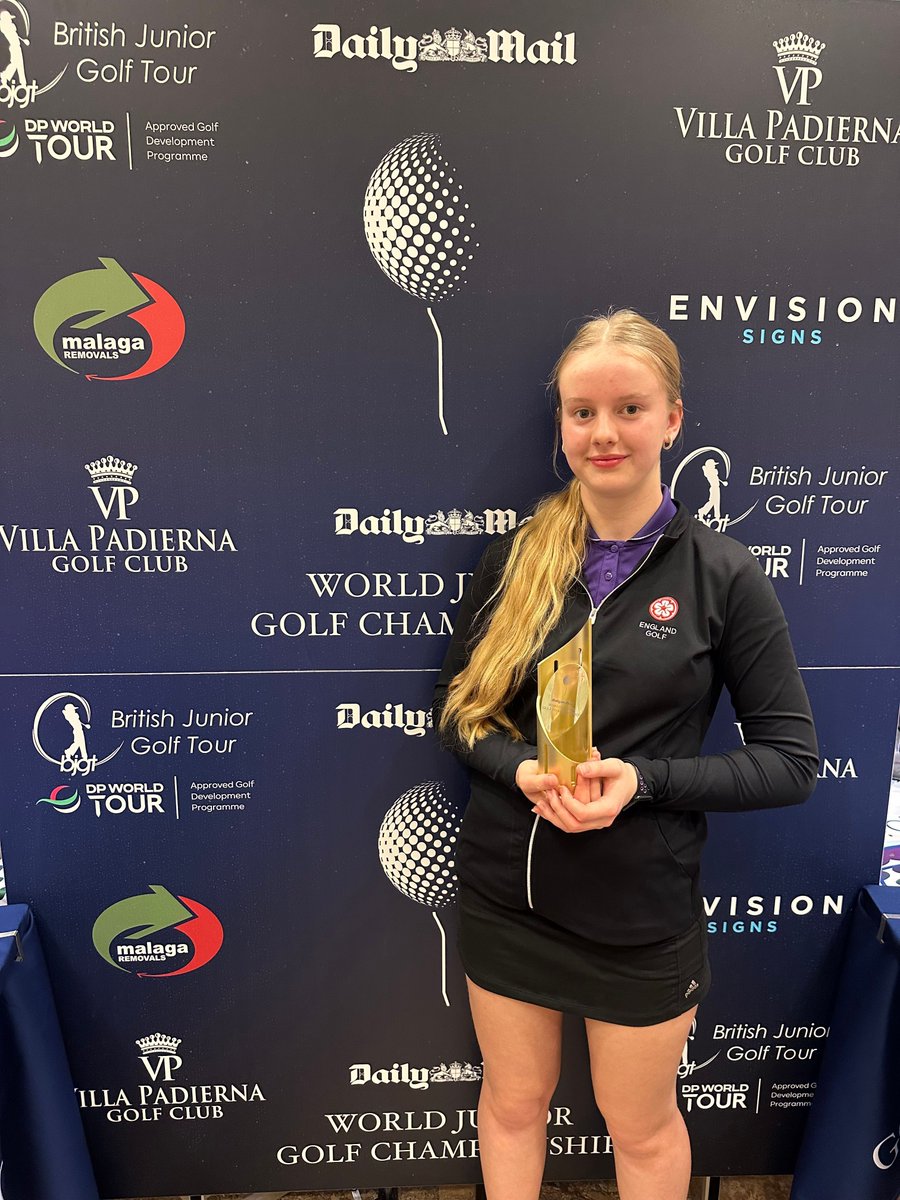 Congrats to Maisie Whittall for winning Girls 14-15 at the Daily Mail World Junior Golf Championship in Spain. Tied for 1st after 54 holes, she secured victory in a playoff against Matilde Modesti despite a 4 s4-shot deficit. Great start to 2024! 

#JuniorGolfChampionship #Golf