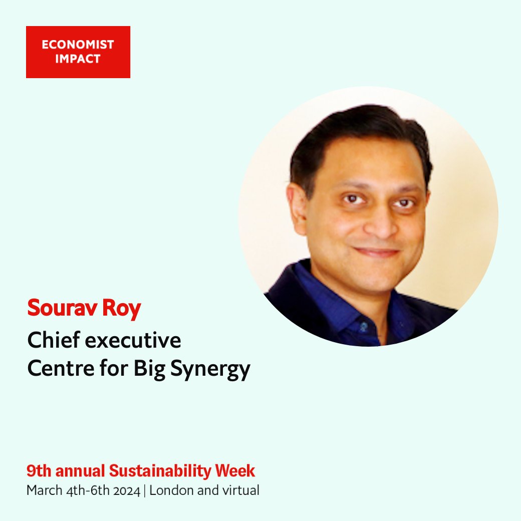Centre for Big Synergy (@cbs_london) on Twitter photo Join our Co-founder and CEO <a href="/SouravRoycbs/">Dr. Sourav Roy</a> alongside more than 6,000 industries leaders to shape the future of our planet at the 9th annual <a href="/economistimpact/">Economist Impact</a> Sustainability Week: Sustaining Planet and Profit on March 4th – 6th in London. <a href="/TheEconomist/">The Economist</a>
#Food #agritech #Health Join our Co-founder and CEO <a href="/SouravRoycbs/">Dr. Sourav Roy</a> alongside more than 6,000 industries leaders to shape the future of our planet at the 9th annual <a href="/economistimpact/">Economist Impact</a> Sustainability Week: Sustaining Planet and Profit on March 4th – 6th in London. <a href="/TheEconomist/">The Economist</a>
#Food #agritech #Health