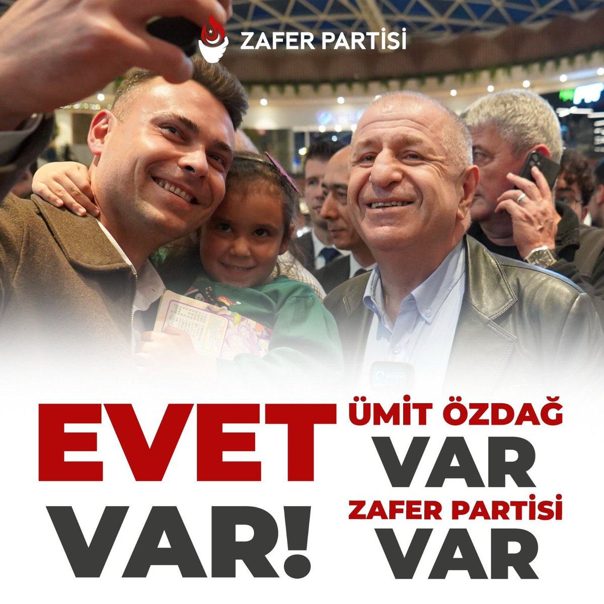 “AKP ve CHP’den başka oy verecek parti mi var?”, “Başka oy verilebilecek parti yok!” gibi söylemlere hep birlikte #Evetvar diyoruz! ÜMİT ÖZDAĞ VAR! ZAFER PARTİSİ VAR!