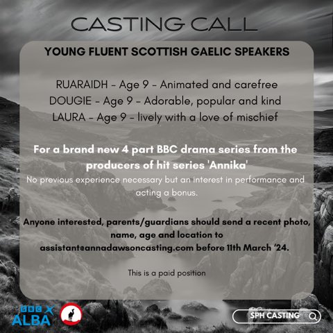 Casting Call airson Òigridh 🎬🎥