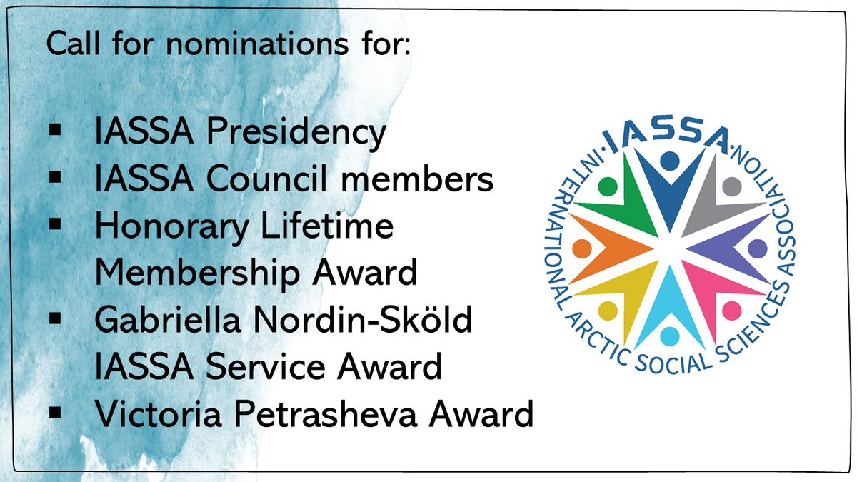 #IASSA calls on all members to make nominations by 19 April 2024. Elections to be held 2 June at #ICASSXI during #ArcticCongressBodø2024 in Bodø.  

For more info on how to nominate see: iassa.org
Elections: iassa.org/news-archive/1…
Awards: iassa.org/iassa-awards/n…