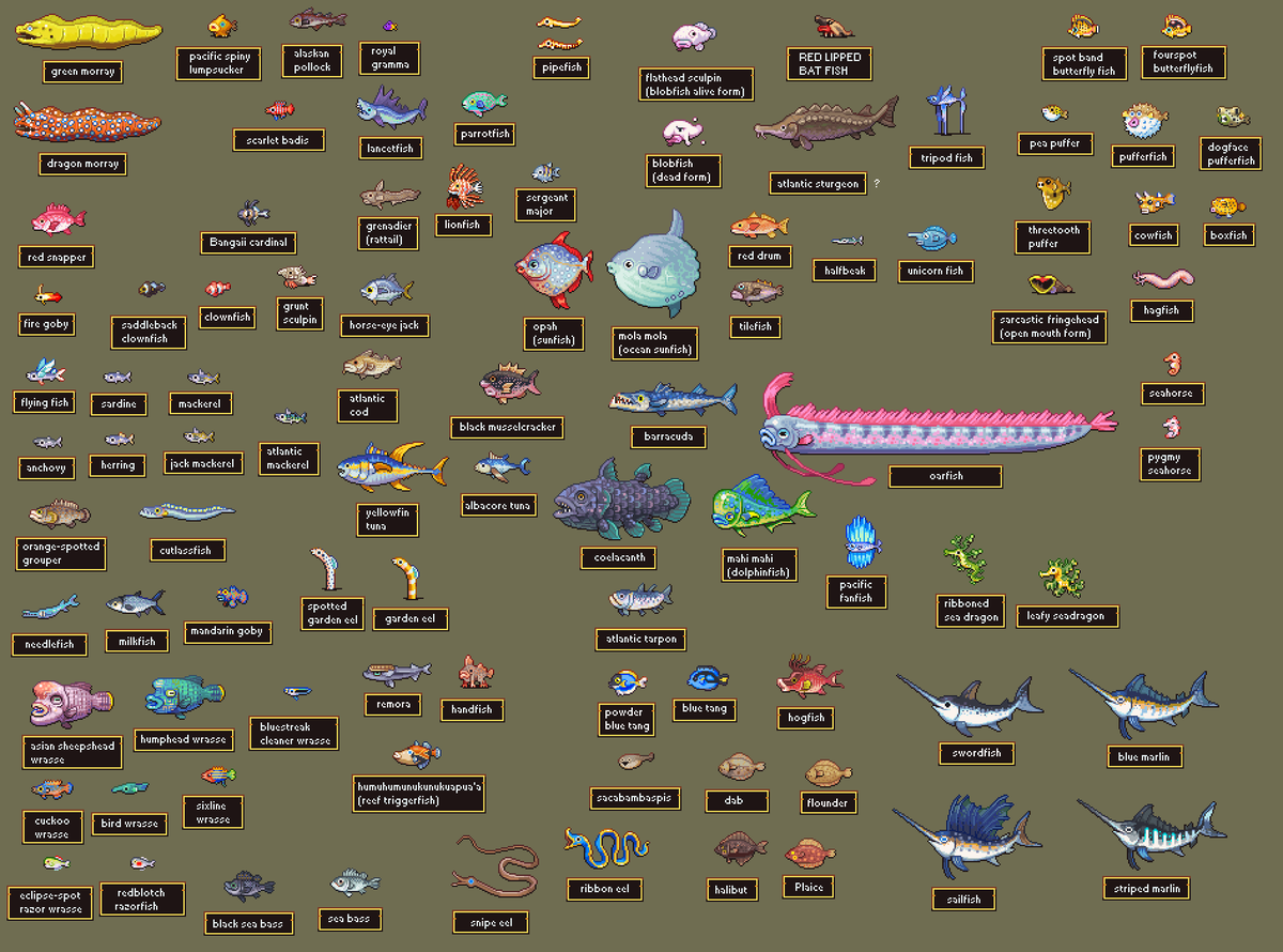 Neoriceisgood's tweet image. PIXELART #MARINEBIOLOGY This time I massively increased the number of non-fish, There's so many jellyfish, crabs etc out there! 

Am I still missing your fav? Let me know if there's anything you're still missing!