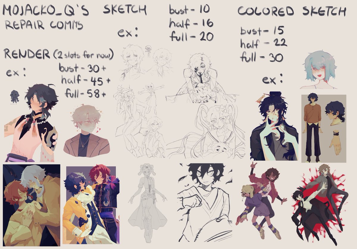 hello!! im opening c0mms to pay for home repairs!! feel free to comment or dm me if you'd like to inquire about anything and id very much appreciate rts for this 🙏 my kofi is https://t.co/OlLVbze56r 