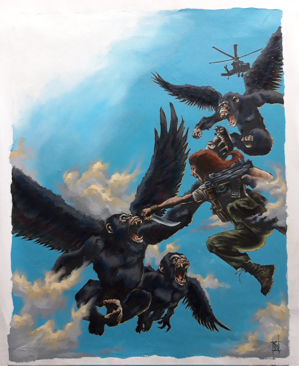 Here's my submission for the #battlebrickroadfanart contest by @eric_weathers Ink, acrylic and oils on canvas. I'll post a high-res scan once the painting is dry. Back this phenomenal book: battlebrickroad.com #illustration #inkdrawing #oilpainting #traditionalart #ironage