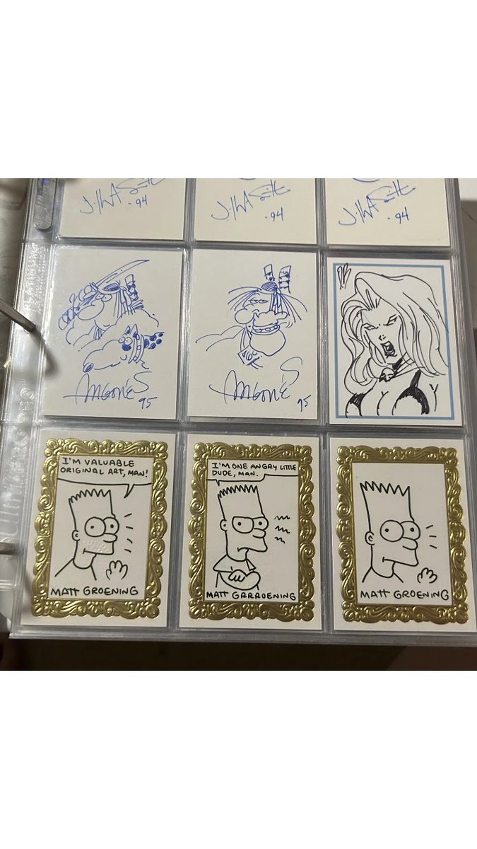 This was a charity donation apparently 

About $50k in cards…
#thehobby #popculture #artdebart #sergioaragones #jeffsmith #mattgroening #ladydeath