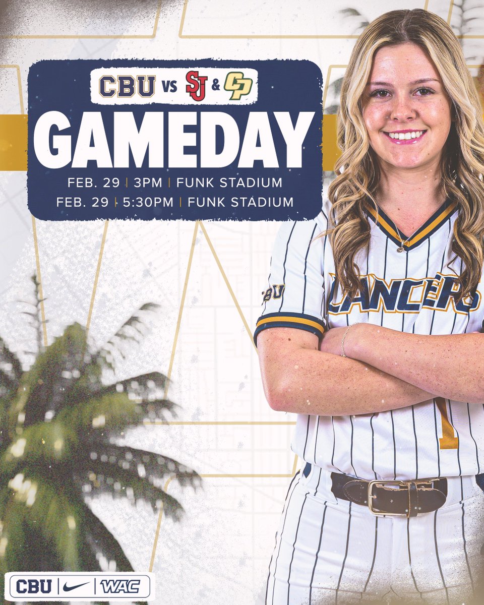 CBUSoftball's tweet photo. ❗️𝔾𝔸𝕄𝔼𝔻𝔸𝕐❗️

🆚 St. Johns
🆚 Cal Poly
⌚️ 3 pm
⌚️ 5:30 pm
📍 Riverside, CA
🏟️ John C. Funk Stadium
📺 - https://t.co/eWj0kQBvLf (ESPN+)
📊 - https://t.co/FbPrJLSib2

#LanceUp⚔️ https://t.co/k4G8H68E0z