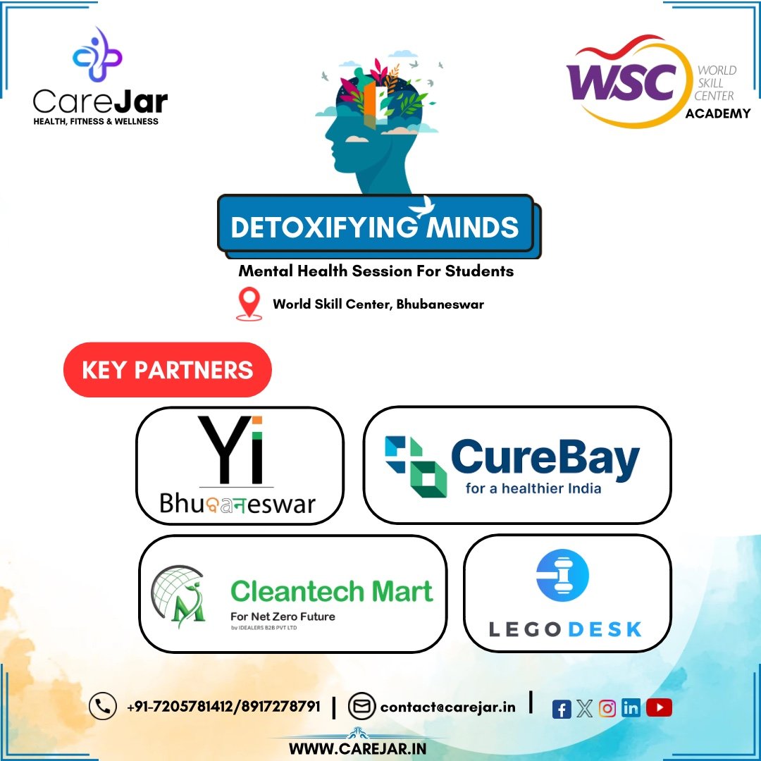 We extend our heartfelt gratitude to our amazing associators World Skill Center, Bhubaneswar, @YiBBSR, CureBay, Legodesk  & Cleantech Mart  for their invaluable support in making #DETOXIFYINGMINDS a reality!