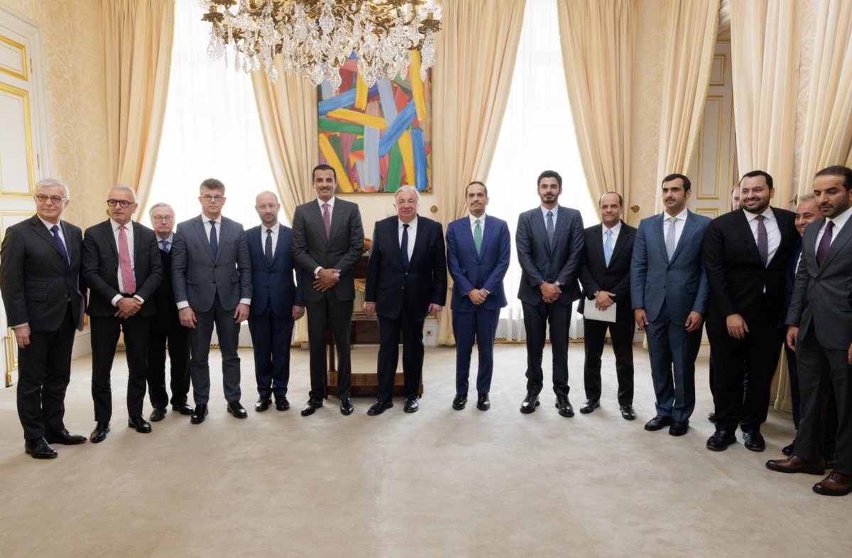 🇶🇦🤝🇫🇷 - J’ai reçu hier son Altesse @TamimBinHamad Émir du #Qatar , au @Senat lors de sa visite d’État en France