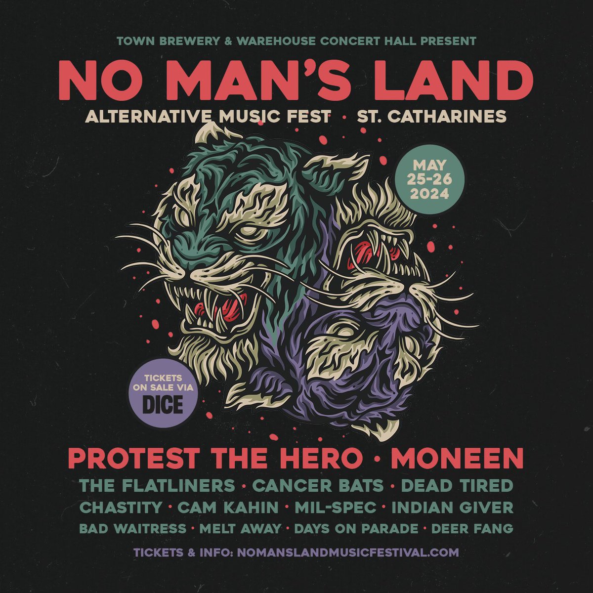 St. Catharines - we are back this May playing No Man’s Land Music Fest. Tickets on sale this Friday. link.dice.fm/H26b02549bd0