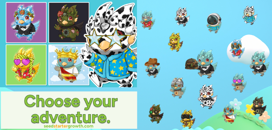 Super cool announcement for <a href="/growthrewards/">Seedstarter Growth</a> that I wanted to throw out here.  Honestly, I don't know anyone else who is doing something like this.

Growth Rewards Avatars (or Birdos) are collectible NFTs on <a href="/base/">Base</a> meets user rewards.  They are free to mint and easily upgradeable.