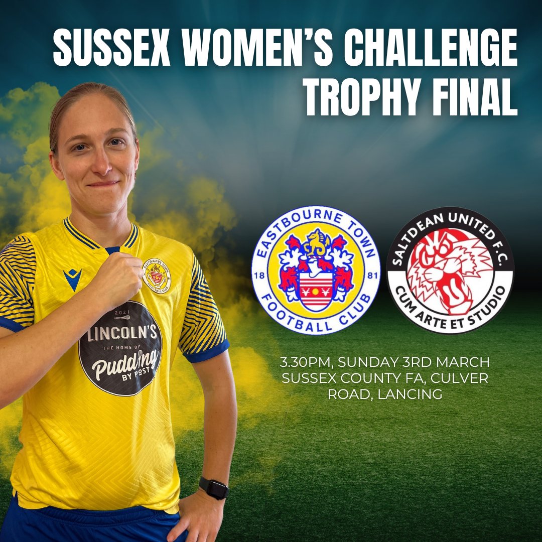 The 1st team take on Saltdean United Development Squad in the Sussex Women’s Challenge Trophy Final this weekend. ⏰ 3.30pm, Sunday 3rd March 🏟 Culver Road, Lancing, BN15 9AX (Sussex FA Headquarters) 🎟 £5 Adults | £3 Concessions | £1 Children <16