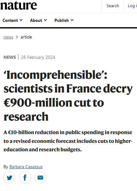 nicolasberrod's tweet photo. Nature et Science s'intéressent au budget français de la recherche et de l'enseignement supérieur, avec le même angle qui pique.

https://t.co/ANvqmAIUiL / https://t.co/JgfQYQNnMn https://t.co/OnOnV70L4T