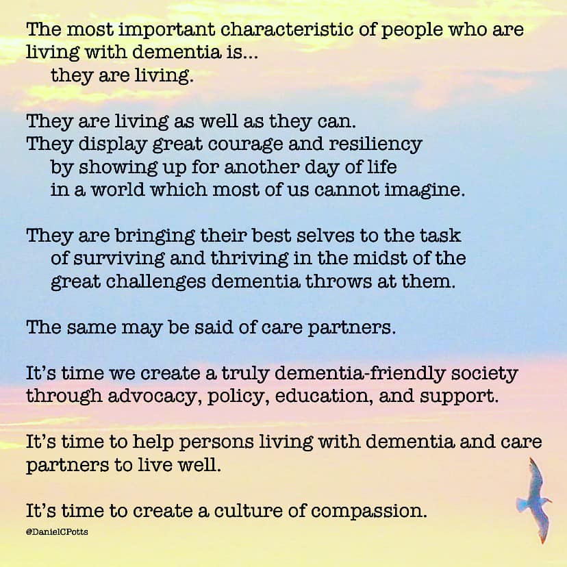Please re-Tweet to raise awareness about creating a culture of compassion. (image: @DanielCPotts) #Alzheimers #dementia #ENDALZ