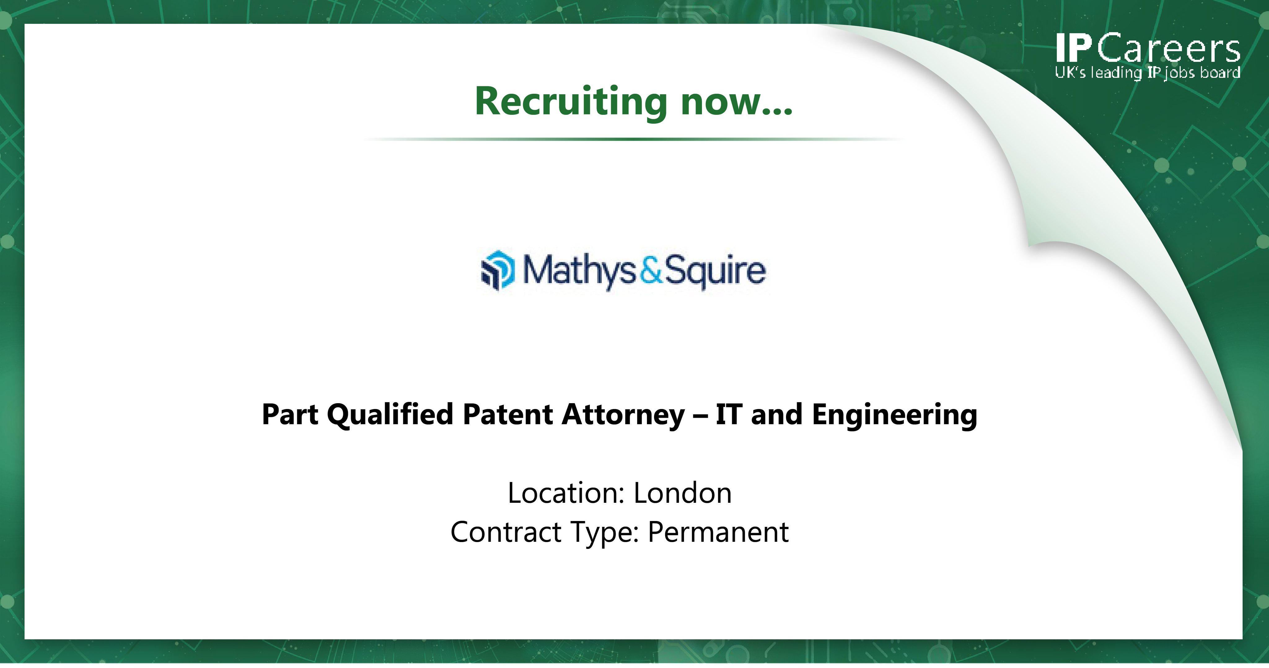 Patent jobs outlet