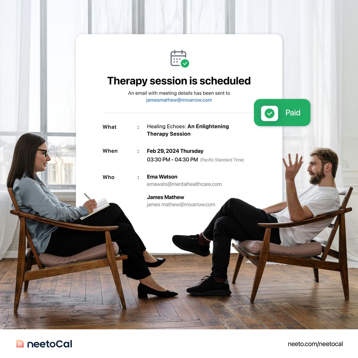 Are you managing a therapy clinic? Seeking an easy way to accept appointments, process payments online, and reduce no-shows?

Check out neetoCal: Therapy Scheduling Software.

buff.ly/3IhsctJ 

#schedulingsoftware #appointmentscheduling #therapy #neeto