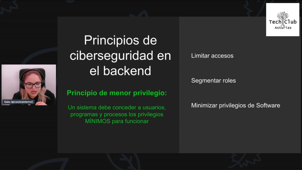 <a href="/dzapic0/">Diego Zapico</a> <a href="/constrainterror/">Gabs</a> <a href="/TCAsturias/">Tech Club Asturias</a> <a href="/KdeQuevedo/">Gmaus</a> Pedazo de nivel tiene esta charla de <a href="/constrainterror/">Gabs</a>.

#Ciberseguridad #Backend 

<a href="/TCAsturias/">Tech Club Asturias</a>