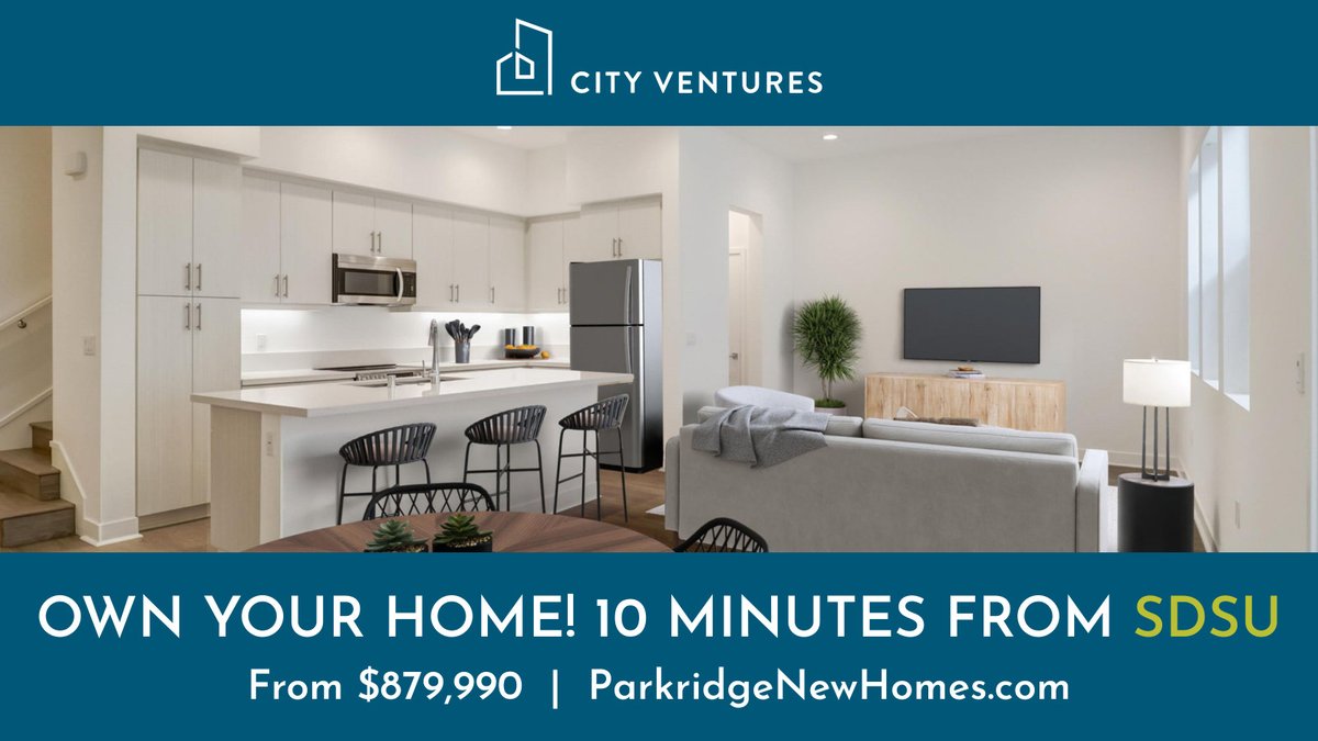 Brand new homes selling in La Mesa, just minutes from SDSU, Downtown &amp; Mission Valley! With 3 - 4 bedrooms &amp; attached 2-car garages, these homes are perfect for everyone. Ready to live here? Contact City Ventures to learn more. ParkridgeNewHomes.com