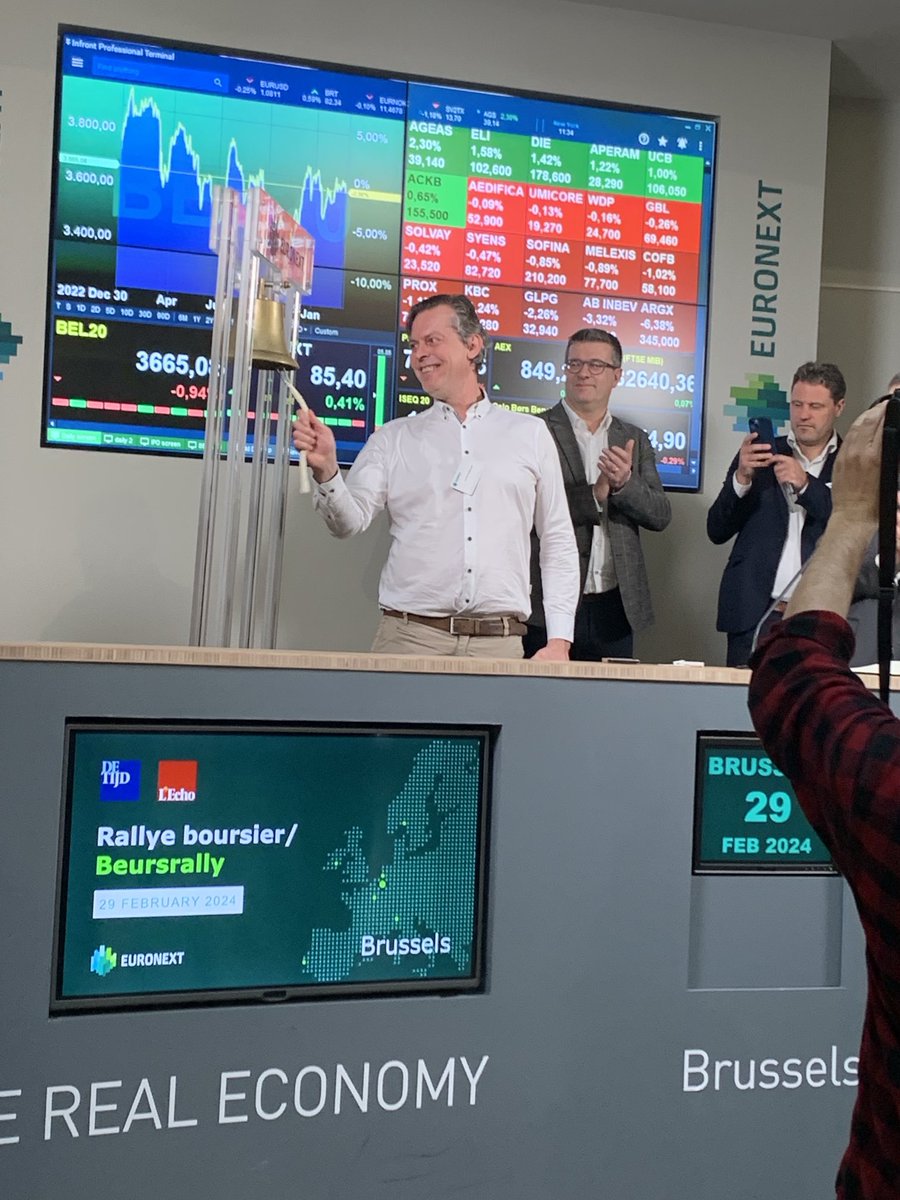 La cérémonie d’Euronext Bruxelles pour les gagnants du Rallye boursier de L’Echo et du Tijd. Ring the bell…⁦<a href="/lecho/">L'Echo</a>⁩ ⁦<a href="/euronext/">Euronext</a>⁩