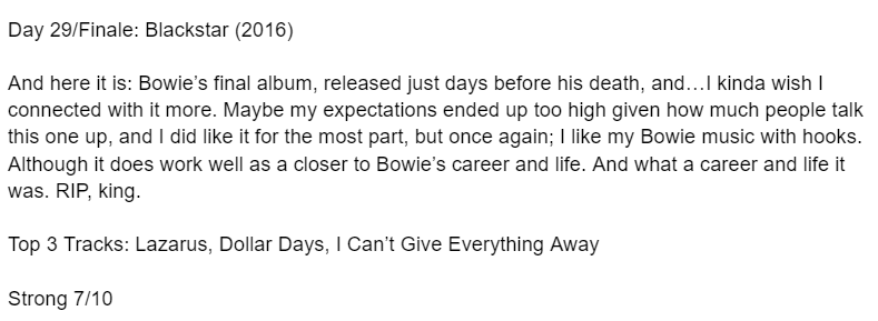 some_bear's tweet photo. David Bowie #MWE Day 29 (Finale): Blackstar (2016) https://t.co/XzVUhJ1eSu