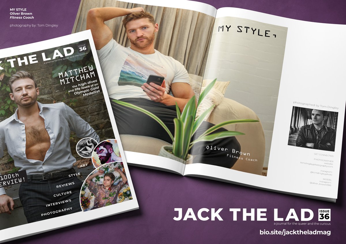 Issue 36 includes another My Style feature from photographer Tom Dingley, his ongoing mission to uncover who we are through the clothes that we wear. See fitness coach Oliver Brown fling open his closet door to reveal all by getting your hands on a copy at linktr.ee/jacktheladmag
