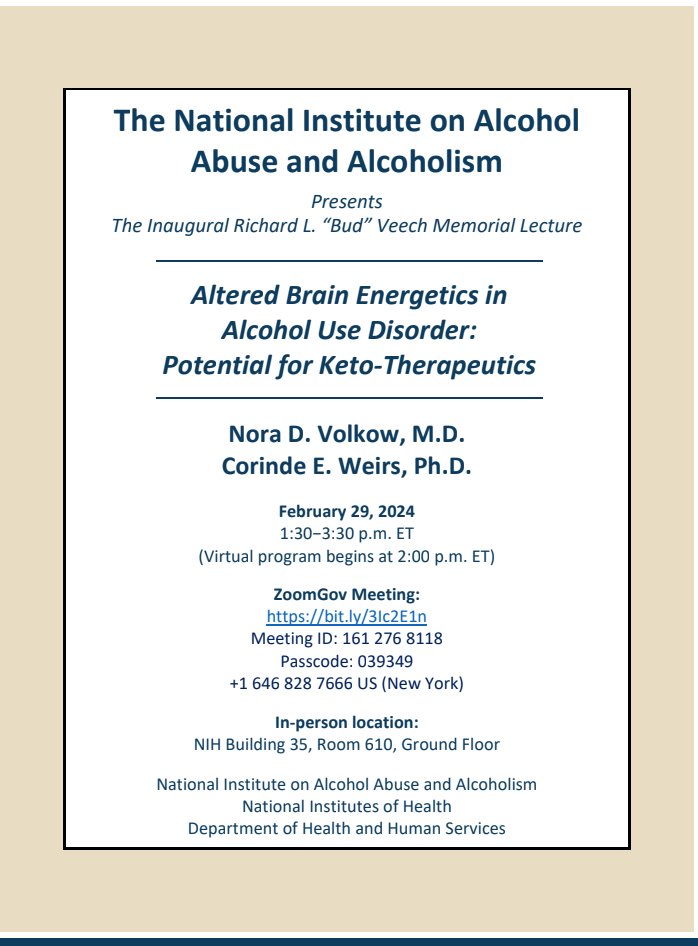 A sign of paradigms shifting? When the director of the National Institute for Drug Abuse gives a lecture on the potential for keto-therapeutics in alcohol use disorder, you know we're making progress. That's today.