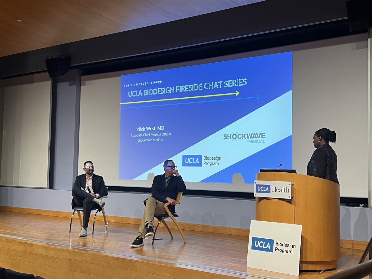 UCLA Biodesign (@uclabiodesign) on Twitter photo This week, we were so grateful to have Dr. Nick West, Associate Chief Medical Officer of <a href="/ShockwaveIVL/">Shockwave Medical</a> and Innovation Council Member for <a href="/UCLABiodesign/">UCLA Biodesign</a> speak at our Fireside Chat Series moderated by Dr. Rushi Parikh <a href="/rushiparikh11/">Rushi Parikh</a> #uclabiodesign #uclahealth #medtech This week, we were so grateful to have Dr. Nick West, Associate Chief Medical Officer of <a href="/ShockwaveIVL/">Shockwave Medical</a> and Innovation Council Member for <a href="/UCLABiodesign/">UCLA Biodesign</a> speak at our Fireside Chat Series moderated by Dr. Rushi Parikh <a href="/rushiparikh11/">Rushi Parikh</a> #uclabiodesign #uclahealth #medtech