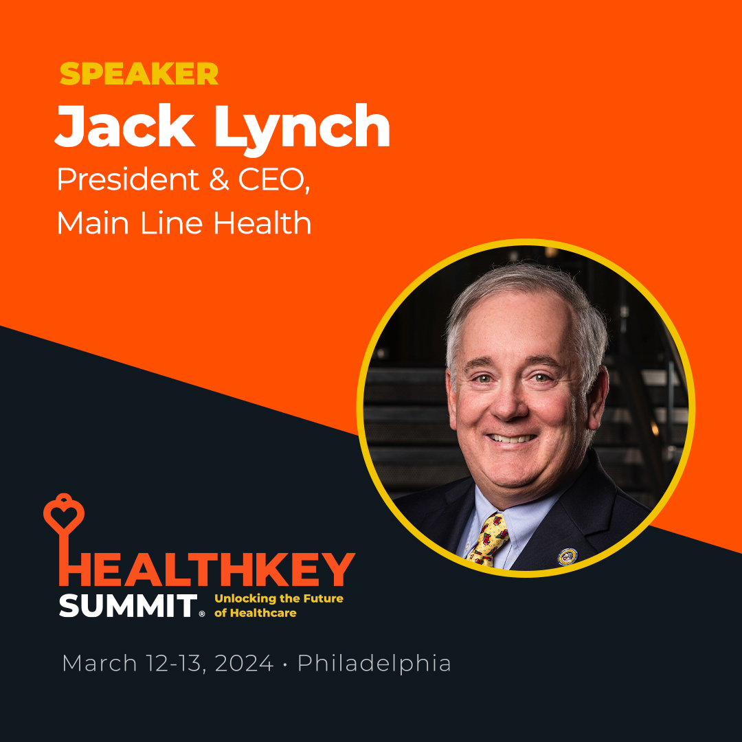 Main Line Health’s President and CEO, Jack Lynch, FACHE, is taking the stage at HealthKey Summit. HealthKey Summit will be convening industry leaders on March 12-13, 2024, to talk about what’s next and what’s possible in the health care industry. bit.ly/3woCmGa