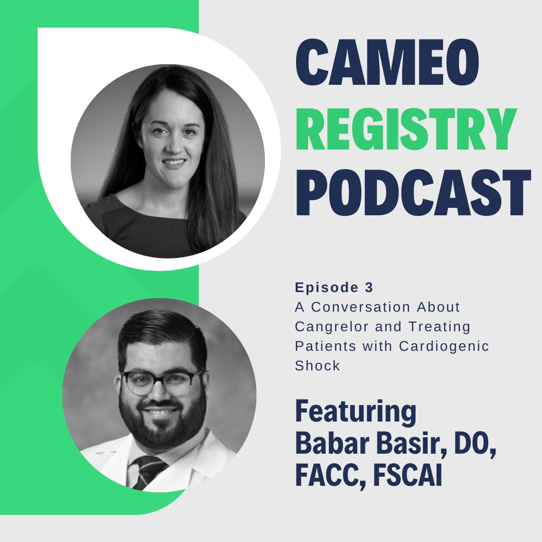 Don’t miss the third episode of the CAMEO Podcast, “A Conversation about Cangrelor & Treating Patients with Cardiogenic Shock” with @jennifer_rymer and @Babar_Basir. Listen here: bit.ly/CAMEO-EP3 #cardiotwitter #CME