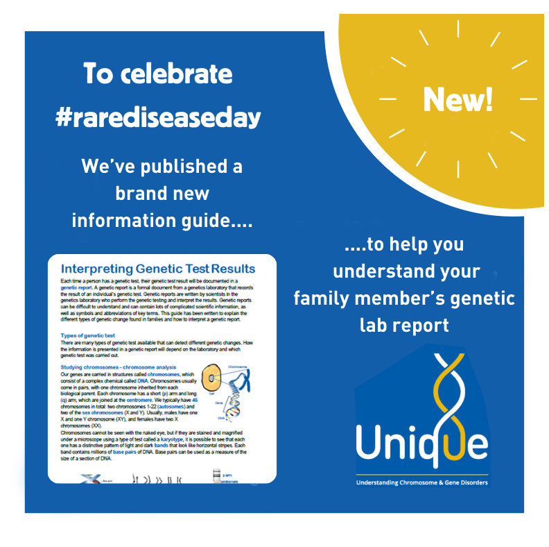 Have you received a genetic lab report and struggled to interpret it and understand what all the complex scientific language means for you or your family member? We've published a brand new guide for #rarediseasday that will help. See: rarechromo.org/brand-new-info… #genomics #genetics